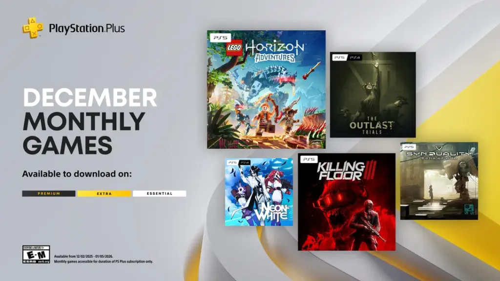 Jogos do PlayStation Plus para dezembro incluem LEGO Horizon