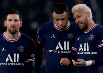 Lionel Messi (left), Kylian Mbappé and Neymar all played alongside Hugo Ekitiké.