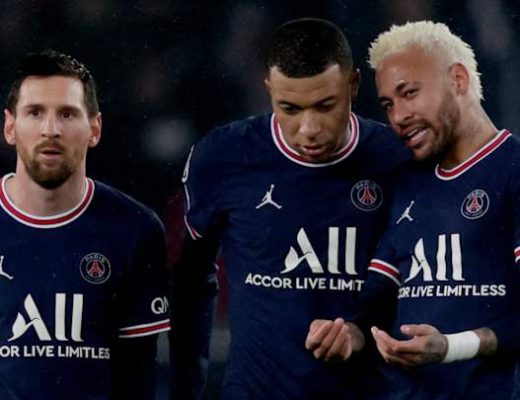 Lionel Messi (left), Kylian Mbappé and Neymar all played alongside Hugo Ekitiké.