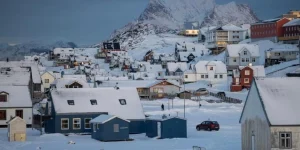 Reuters A view of houses covered by snow in the Greenlandic capital, Nuuk