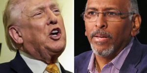 Donald Trump and Michael Steele. Composite: Reuters, The Photo Access via Alamy