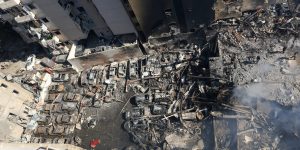 Foto: 1 de 5 Escombros de ataque israelense no bairro de Al-Mazraa, em Beirute,