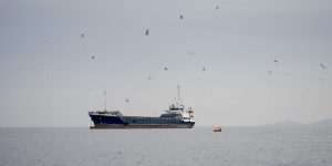Foto: 1 de 1 Embarcação no Estreito de Ormuz, ao largo da costa da província de