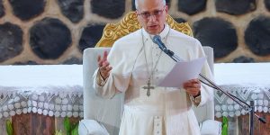 Foto: 1 de 1 Papa Leão XIV em discurso em Camarões — Foto: REUTERS/Guglielmo Man