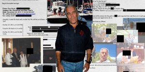 illustration by Slate. Photos via the Department of Justice and by Neil Rasmus/Patrick McMullan via Getty Images