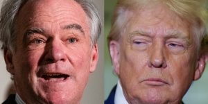 Sen. Tim Kaine; President Donald Trump.