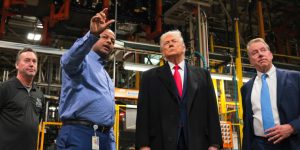 President Trump Tours Ford Rouge Complex In Michigan