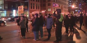 Protesters gathered at the Ohio Statehouse for the second day after the fatal shooting in Minneapolis and ICE activity in Columbus