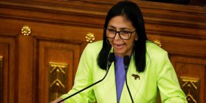 Venezuela's interim president Delcy Rodriguez delivers her first annual address to the nation at the National Assembly