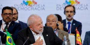 Foto: 1 de 1 Lula durante evento na Espanha — Foto: Reprodução