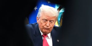 U.S. President Donald Trump answers questions from reporters