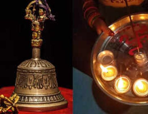 A importância dos sinos nos templos durante a puja
