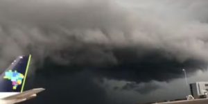 Nuvem prateleira impressiona em aeroporto internacional de Viracopos