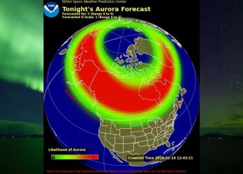 Auroras podem ser vistas em 15 estados dos EUA nesta noite
