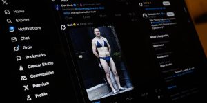 may contain Ashlee Vance Clothing Swimwear Adult Person Computer Electronics Footwear Shoe and Underwear