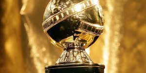 colorida do troféu do Globo de Ouro