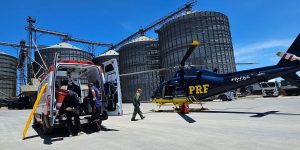 Homem resgatado por helicóptero após soterramento em silo na RMC