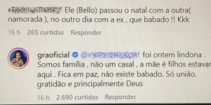 Gracyanne Barbosa se pronuncia após polêmica com Belo nas redes
