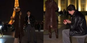 Léo Foguete faz pedido de casamento romântico em Paris