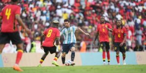 Messi durante o o jogo amistoso entre Angola x Argentina  • Divulgação/Argentina