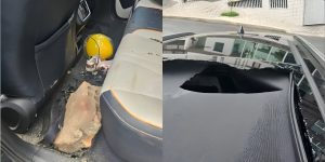 Mulher é atingida por bloco de concreto dentro de túnel e fica em estado grave