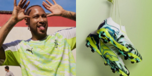 Neymar Jr. for PUMA's FUTURE 9 "Creativity" Pack football boots.