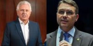 O-governador-Ronaldo-Caiado-e-o-senador-Flavio-Bolsonaro