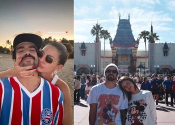 Caio Castro passa fim de ano ao lado da namorada, Vitória Bohn. Reprodução