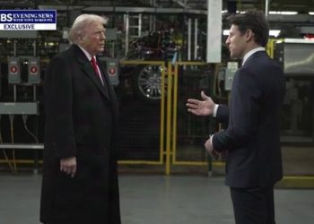 President Donald Trump and CBS News' Tony Dokoupil