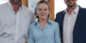 Foto: Requião Filho, Gleisi Hoffmann e Arilson Chiorato (Foto: rede social GH)