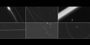 Satellite trails seen in Hubble Space Telescope images taken between 2002 and 2021