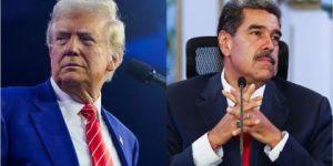 Donald Trump, presidente dos EUA, e Nicolás Maduro, presidente da Venezuela