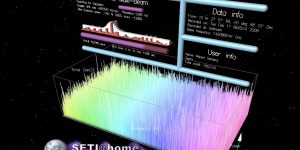 s from the SETI@home project, including a screenshot of the SETI@home data