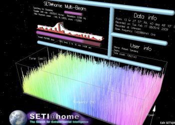 s from the SETI@home project, including a screenshot of the SETI@home data