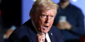 U.S. President Donald Trump dances on stage during a rally at the Rocky Mount Event Center on December 19, 2025 in Rocky Mount, North Carolina