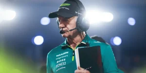 Adrian Newey clutching his notebook on the grid in Qatar