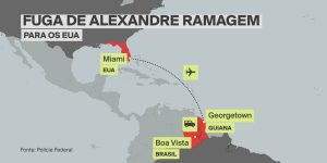 Foto: 1 de 2 Fuga de Alexandre Ramagem. — Foto: Arte/GloboNews