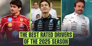 Charles Leclerc, George Russell and Fernando Alonso