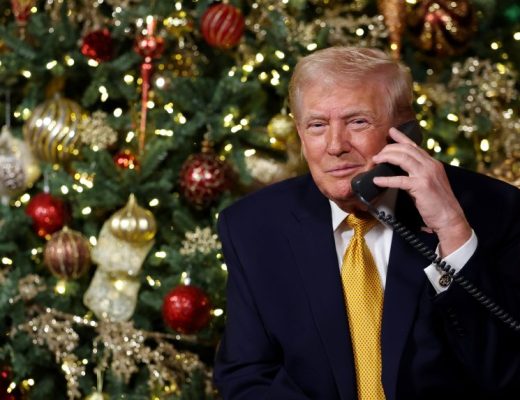 President Donald Trump calls children as he participates in tracking Santa Claus' movements with the North American Aerospace Defense Command (NORAD