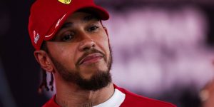 Lewis Hamilton looking miffed at the Qatar Grand Prix
