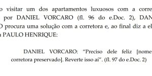 Foto: 1 de 2 Trecho em que Daniel Vorcaro procura a corretora de imóveis — Foto: