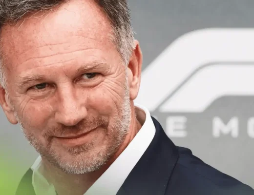 A close-up of Christian Horner smiling at the F1 movie premiere