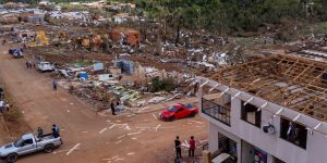 m da cidade de Rio Bonito do Iguaçu após o tornado