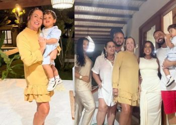 (Margareth Serrão, mãe de Virginia Fonseca celebra réveillon com o filho e familiares. Reprodução