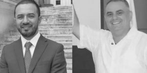 m colorida mostra o deputado Diógenes Quintero e o candidato a deputado Carlos Salcedo