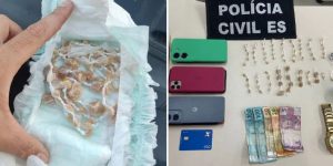 Mulher é presa ao tentar descartar drogas em fralda