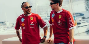 Ferrari's Lewis Hamilton and Charles Leclerc at the 2025 Abu Dhabi Grand Prix.