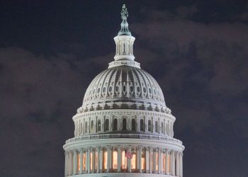 m colorida do Capitólio nos EUA