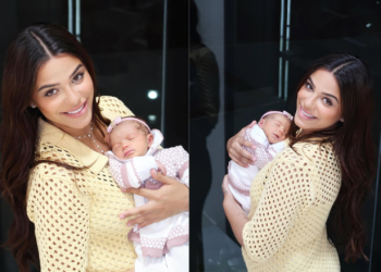 Key Alves mostrando a filha, Rosamaria (Reprodução Instagram Key Alves/ montagem