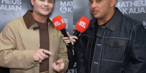 Matheus e Kauan concedendo entrevista ao portal LeoDias (Reprodução portal LeoDias/ montagem
